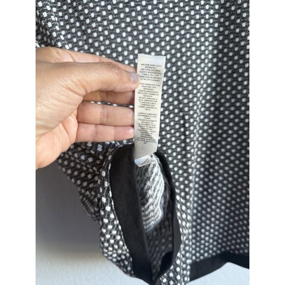 Chico’s Weekend Cowl Neck Top Black Gray Dot Long Sleeve Women’s Size 2 - Picture 10 of 14
